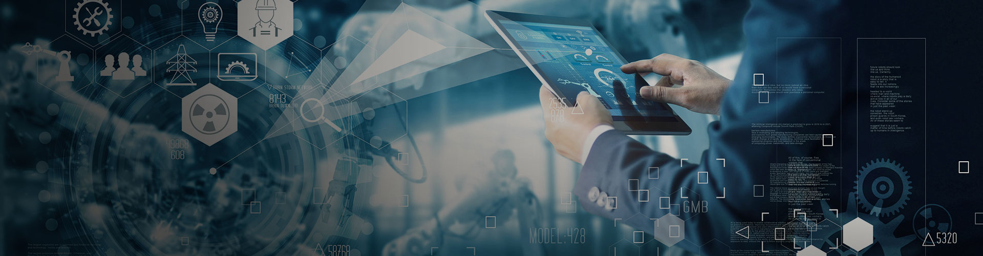 imagens simulando uma indústria 4.0 com inteligência artificial