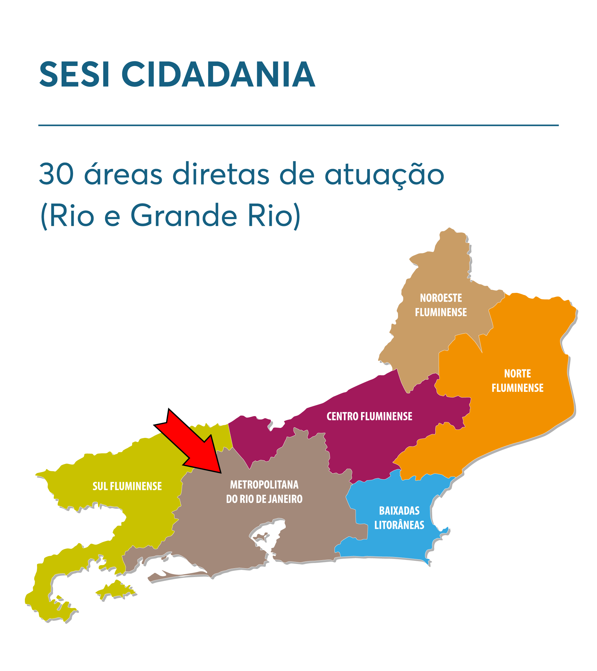 Municípios atendidos pelo SESI Cidadania da Firjan