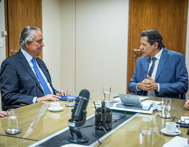Reunião entre Eduardo Eugênio , presidente da Firjan, e ministro Fernando Haddad