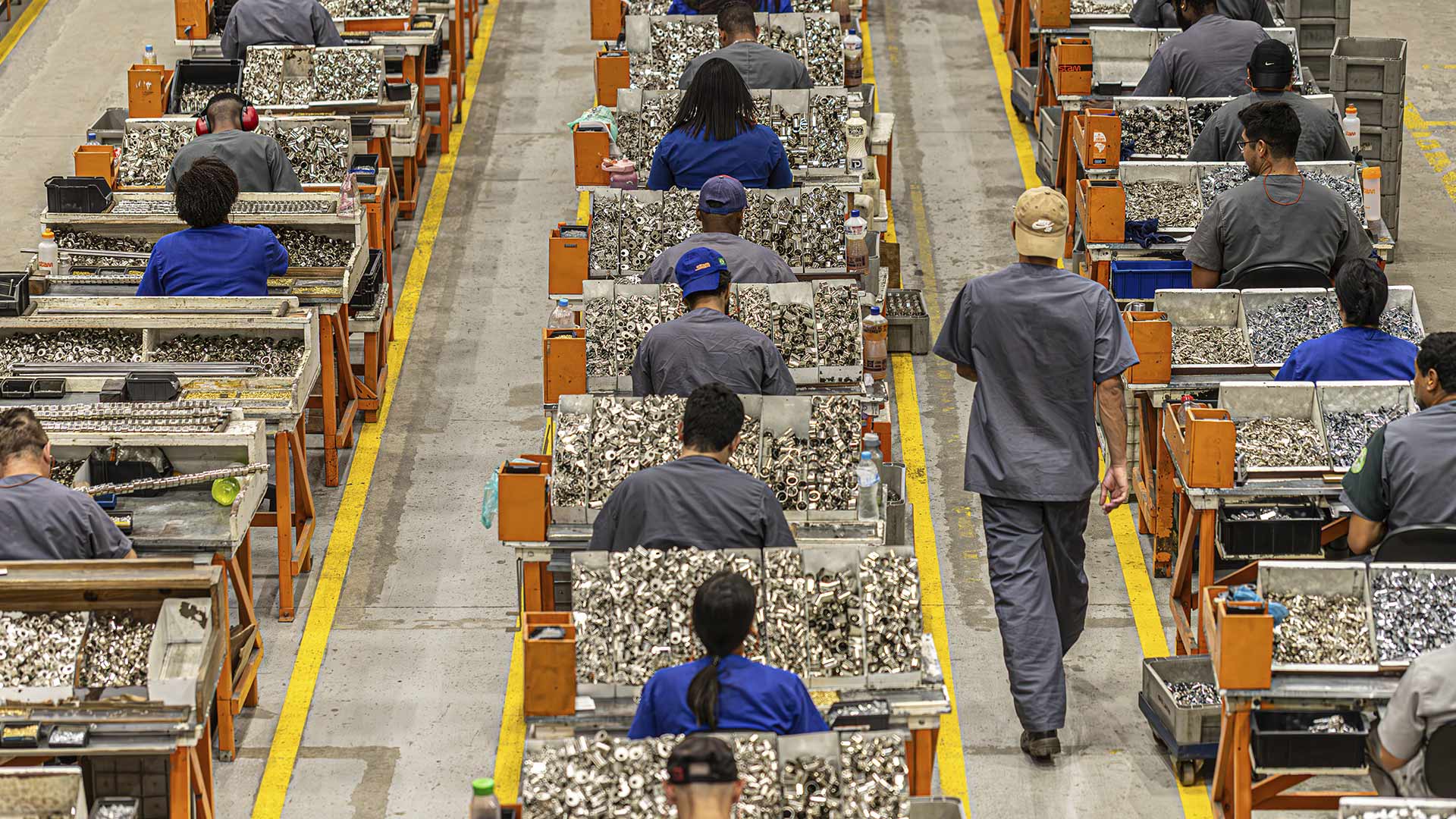 Funcionários trabalhando na Stam